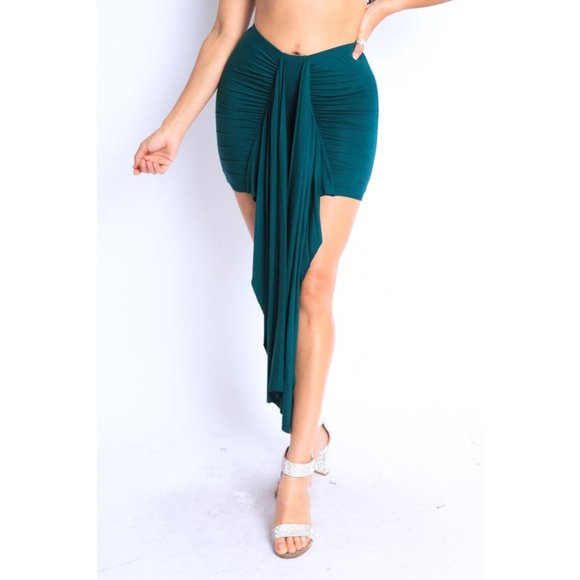 Womens Sexy High Waist draped drop Ruched Short Mini Skirt Small Medium Large - Picture 1 of 9